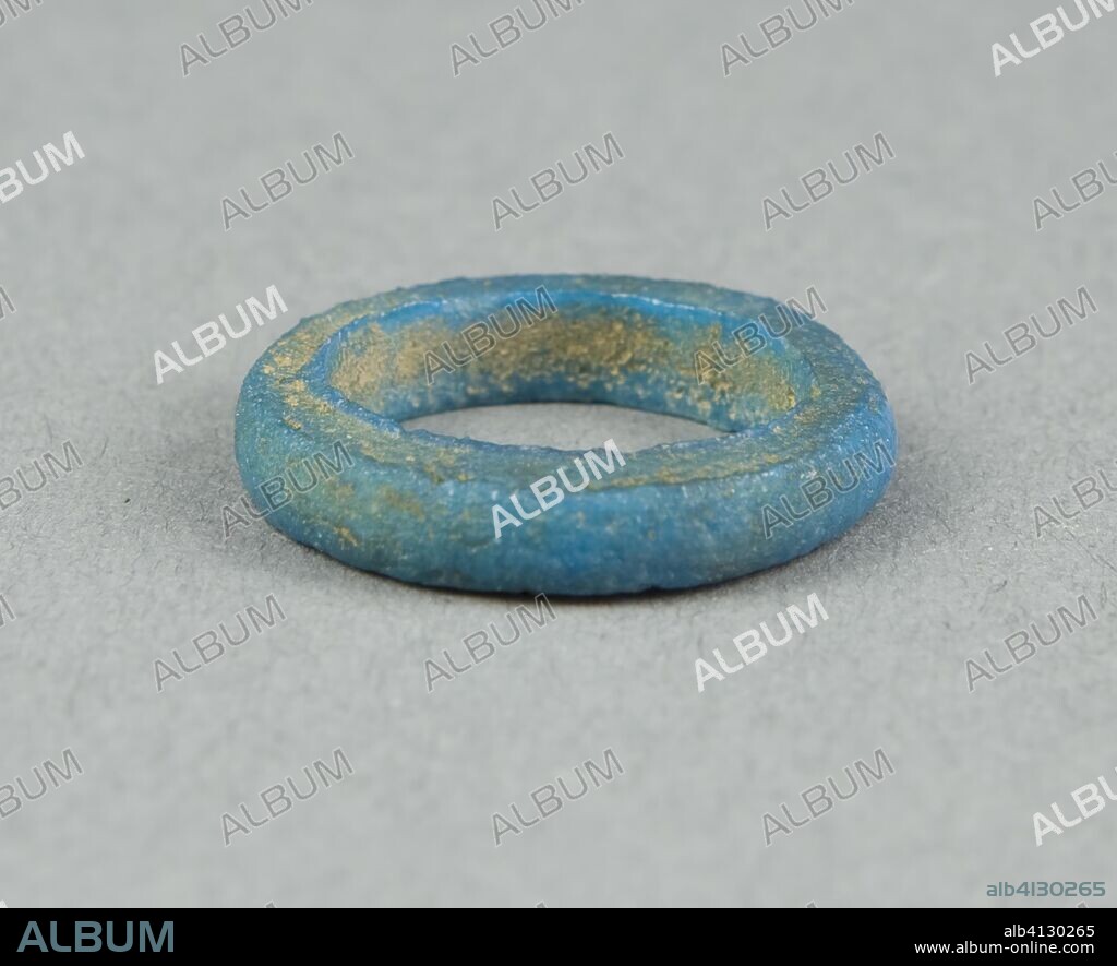 ANCIENT EGYPTIAN. Ring. Egyptian. Date: 1350 BC-1069 BC. Dimensions: W. 0.3 cm (1/8 in.); diam. 1.9 cm (3/4 in.). Faience. Origin: Egypt.