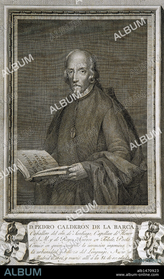 Pedro Caldero´n de la Barca (1600-1681). Dramatist, poet and writer of the Spanish Golden Age.