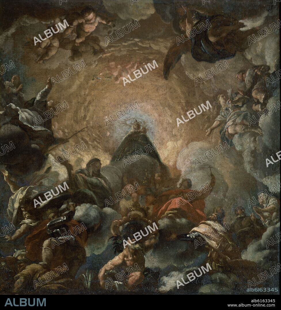 ANTONIO PALOMINO Y VELASCO (1655-1726). VIRGEN DE ATOCHA CON GLORIA Y SANTOS - SIGLO XVII.