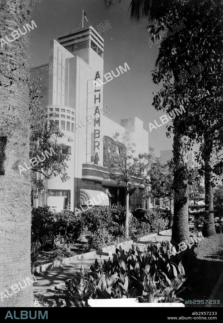 Photograph of Alhambra Arab Cinema in Jaffa.