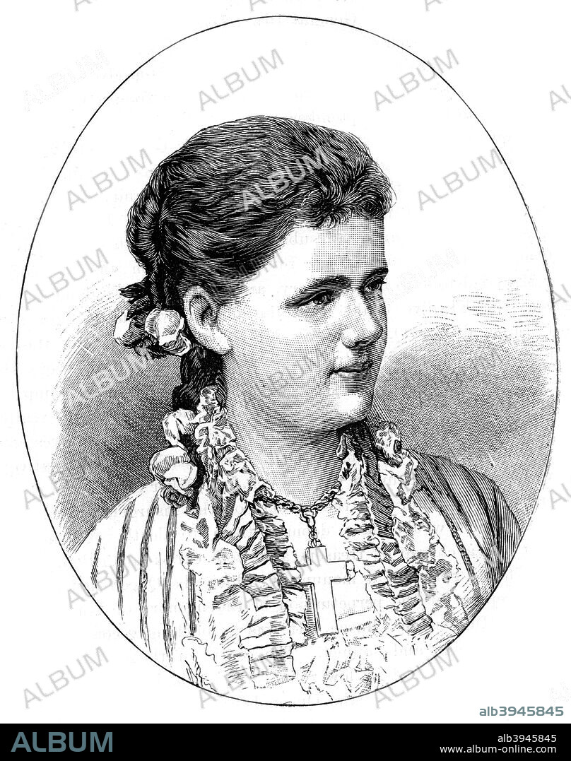 Helena, Duchess of Albany, 1900. Princess Helen of Waldeck-Pyrmont (1861-1922) married Prince Leopold, Duke of Albany, and Queen Victoria's youngest and last-married son, on 27th April 1882 at St George's Chapel, Windsor Castle. A print from The Life and Times of Queen Victoria, by Robert Wilson, Volume IV, Cassell and Company, London, Paris, New York, Melbourne, 1900.