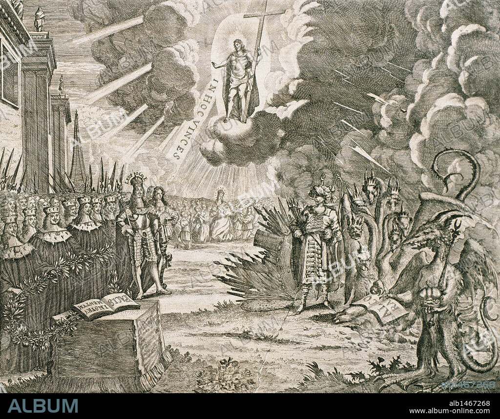 Treaty of Karlowitz. Signed on January 26, 1699 in the Serbian city of Karlowitz (Sremski Karlovci current) between the Ottoman Empire and the Holy League of 1684. Engraving.