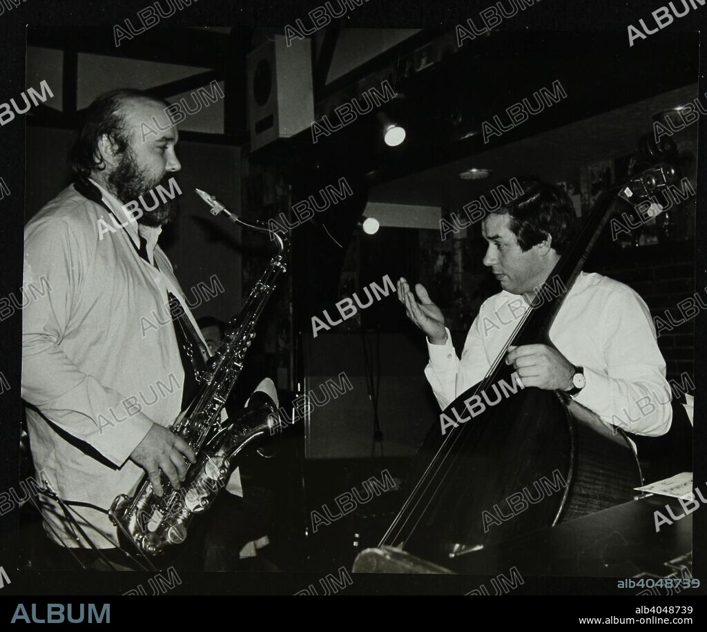 Don Weller (saxophone) and Chris Laurence (double bass) playing at The Bell, Codicote, Hertfordshire, 28 October 1980.