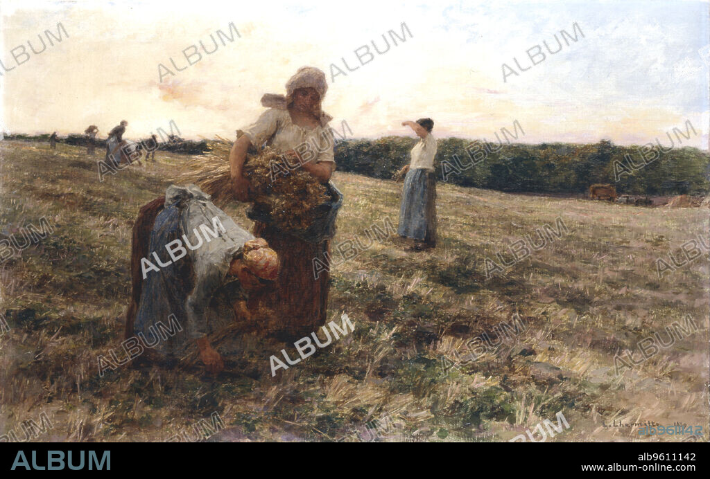 LEON-AUGUSTIN LHERMITTE. 'Gleaners at Sunset', 1889. Women collecting the grain that the harvesters have left behind.