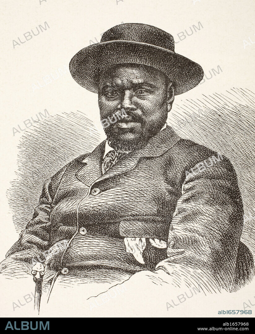 Cetshwayo kaMpande circa 1836 to 1884. King of the Zulu nation during Anglo-Zulu War of 1879. From Afrika, dets Opdagelse, Erobring og Kolonisation, published in Copenhagen, 1901.
