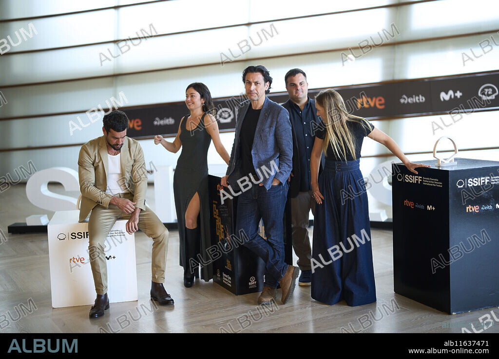 Rodrigo Cortes, Anna Castillo, Mario Casas attended 'Escape' Photocall during 72nd San Sebastian International Film Festival at Kursaal Palace on September 27, 2024 in Donostia / San Sebastian, Spain.