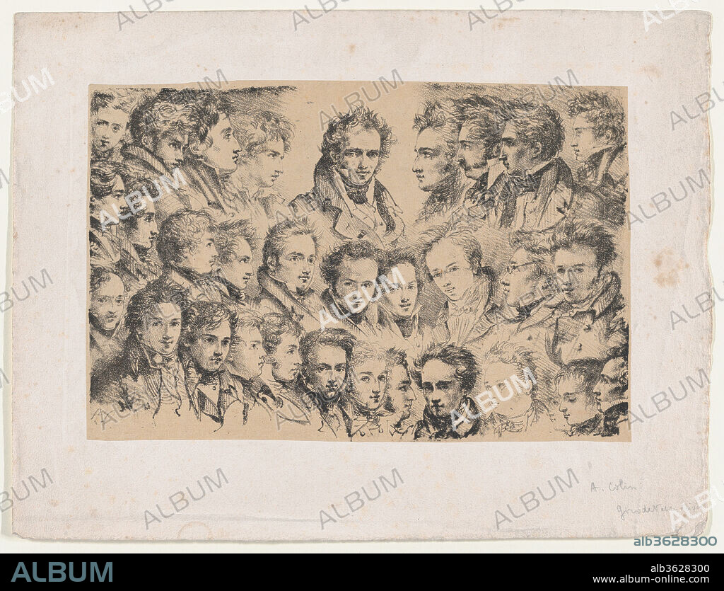 Girodet and His Students. Artist: Alexandre-Marie Colin (French, Paris 1798-1875 Paris). Dimensions: Sheet: 10 11/16 × 14 1/8 in. (27.1 × 35.8 cm)
Image: 7 5/16 in. × 11 in. (18.5 × 27.9 cm). Date: ca. 1817.