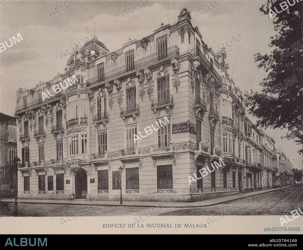 EDIFICIO DE LA SUCURSAL DEL BANCO HISPANO AMERICANO DE MALAGA.