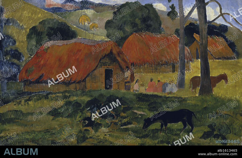 Dog in Front of the Hut  (Le Chien Devant la Hutte)  1892  Paul Gauguin (1848-1903/French)  Suzuki Collection, Tokyo.