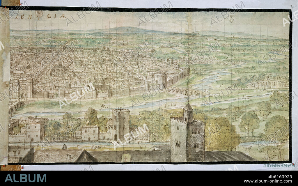 ANTON VAN DEN WYNGAERDE 1512 O. VALENCIA - DIBUJO - AGUADA - 425x1412 - PLUMA SEPIA.