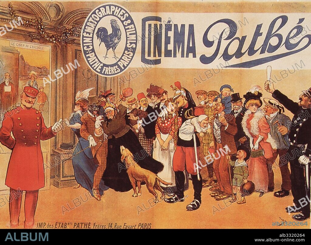 CHARLES PATHE  EMILE PATHE  PIONEROS DE LA INDUSTRIA FONOGRAFICA Y CINEMATOGRAFICA FRANCESA  CARTEL PROPAGANDA DE SU PRODUCTORA.