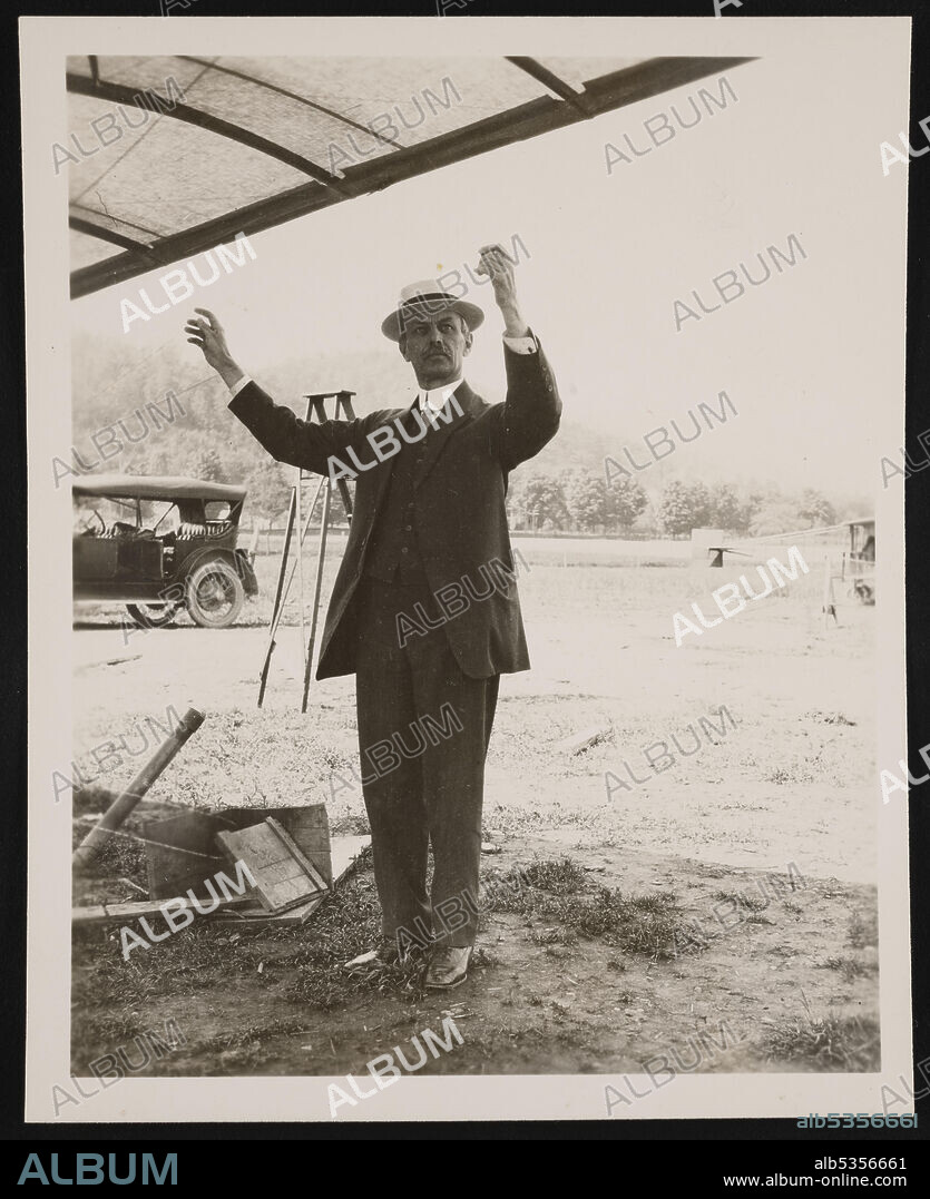 CHARLES DOOLITTLE WALCOTT. Portrait of Albert Francis Zahm (1862-1954), 1914. During Glenn Curtiss flight tests of modified Langley Aerodrome on Keuka Lake.