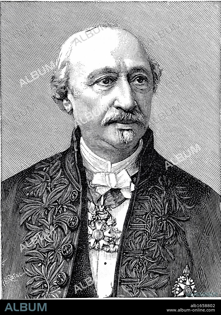 (Alexandre) Edmond Becquerel (1820-91) French physicist: son of Antoine Cesar Becquerel and father of (Antoine) Henri Becquerel: research on solar radiation and diamagnetism. Wood engraving.
