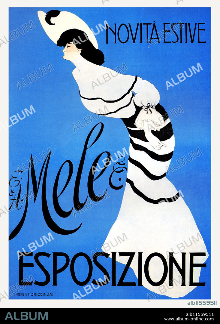 Singular women in a high fashion Gown.  Designed by Enrico Sacchetti ( Rome , 1877 - Settignano , December 27 1967 ) was a painter , illustrator and writer Italian , winner of the Premio Bagutta in 1935.