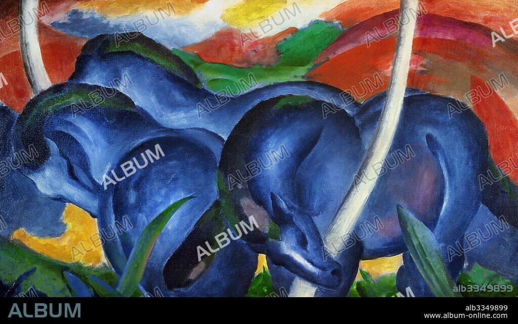 FRANZ MARC. The Large Blue Horses.