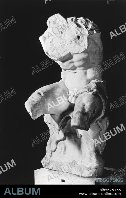 Apollonius, Greek sculptor from Athens, active 1st C. BC. Belvedere Torso. (Seated Hercules). Marble. Rome, Vatican Museums.