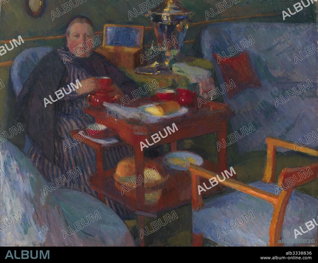 OSIP EMMANUILOVICH BRAZ. Woman drinking tea.