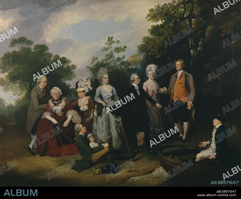 FRANCIS WHEATLEY. The Oliver and Ward Families. Date/Period: Ca. 1778. Painting. Oil on canvas. Height: 1,238 mm (48.74 in); Width: 1,594 mm (62.75 in).