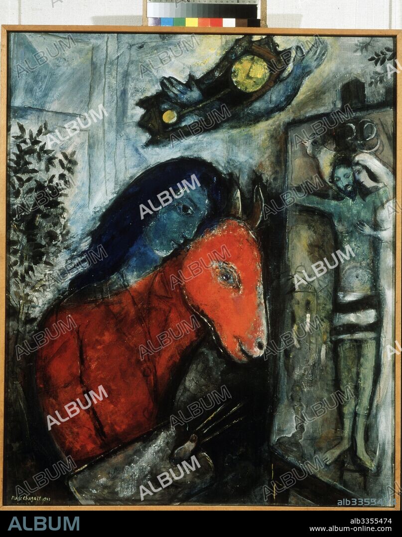 MARC CHAGALL. Self-Portrait with a Clock.