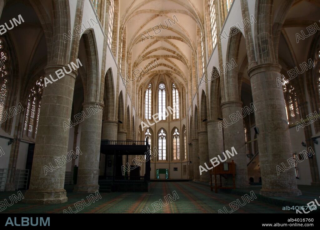 Lala Mustafa Pasha Mosque, Famagusta, North Cyprus. Built in the 14th century this mosque was originally the Cathedral of St Nicholas. It was converted into a mosque after the Ottomans conquered Cyprus in 1571.