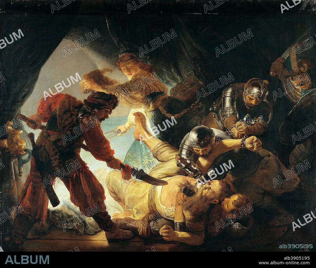 REMBRANDT. The Blinding of Samson. Date/Period: 1636. Painting. Oil on canvas. Width: 276 cm. Height: 206 cm (Complete).