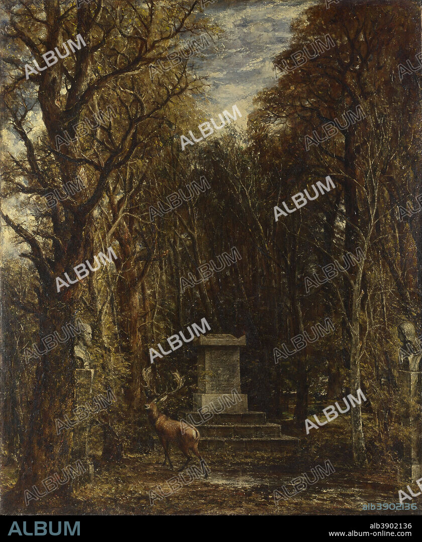 JOHN CONSTABLE. Cenotaph to the Memory of Sir Joshua Reynolds, erected in the grounds of Coleorton Hall, Leicestershire by the late Sir George Beaumont, Bt. Date/Period: 1836. Painting. Oil on canvas. Height: 132 cm (51.9 in); Width: 108.5 cm (42.7 in).