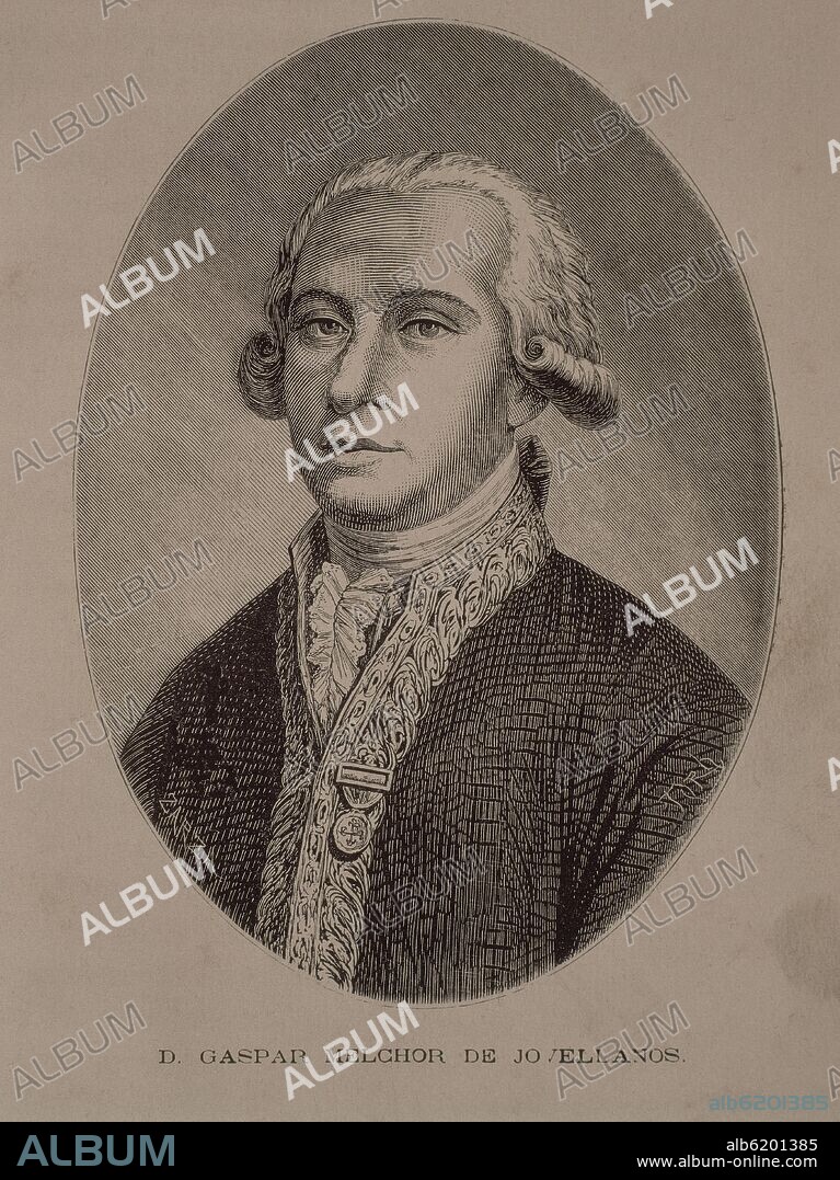 GASPAR MELCHOR DE JOVELLANOS (1744-1811) - ESCRITOR Y PENSADOR - ILUSTRADO - GRABADO DEL SIGLO XIX.