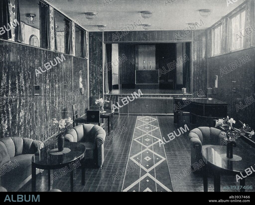The Music Room of the Stoclet Palace, Brussels, Belgium, c1914. The Stoclet Palace was built by architect Josef Hoffmann for banker and art lover Adolphe Stoclet between 1905 and 1911. From The Studio Volume 61. [London Offices of the Studio, London, 1914].