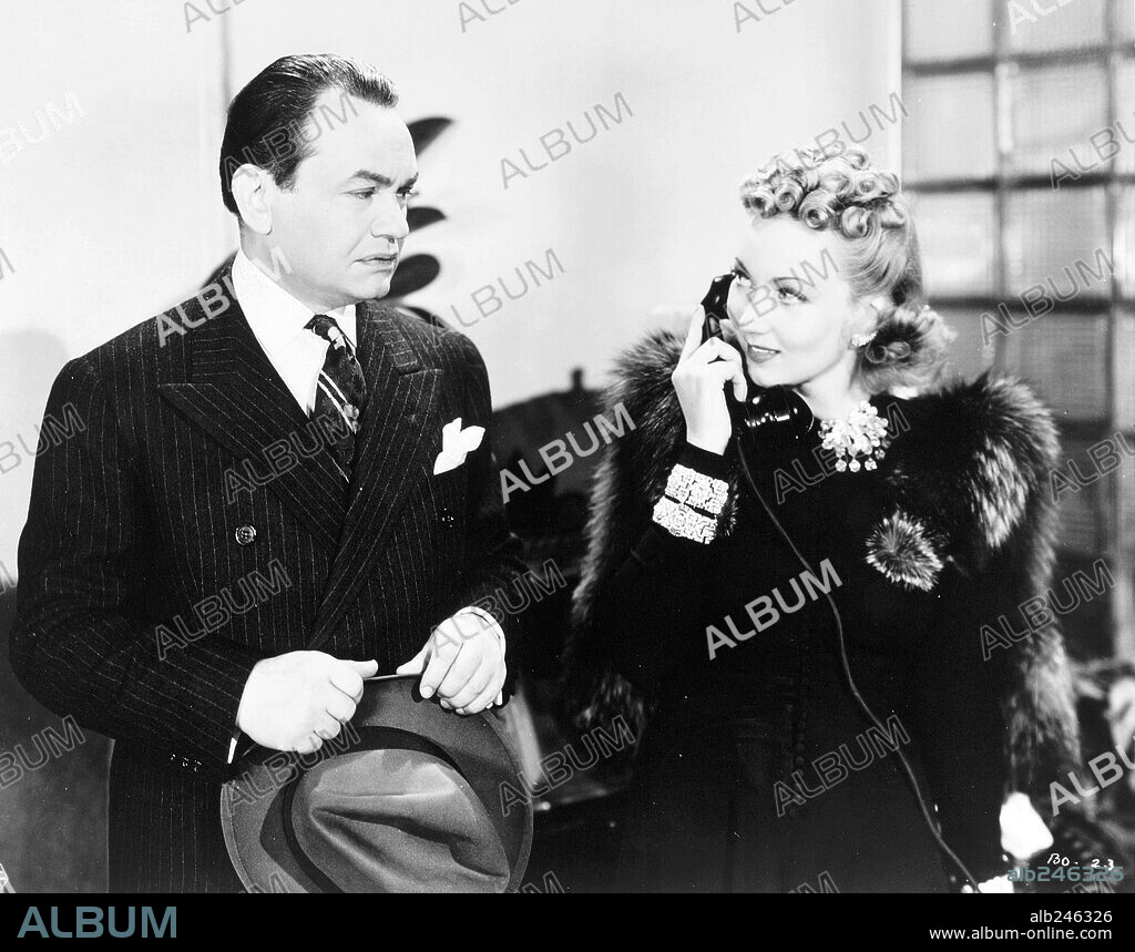 ANN SOTHERN y EDWARD G. ROBINSON en EL HERMANO ORQUIDEA, 1940 (BROTHER ORCHID), dirigida por LLOYD BACON. Copyright WARNER BROTHERS.