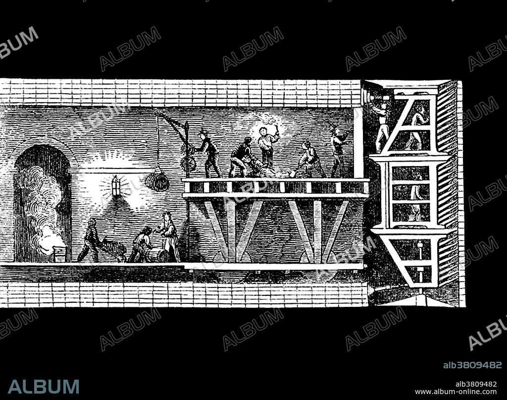 Thames Tunnel Construction, Tunneling Shield