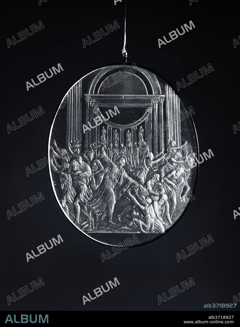 GIOVANNI BERNARDI. Christ Expelling the Moneychangers from the Temple. Dated: c. 1540/1549. Dimensions: overall (oval): 10.8 x 8.9 cm (4 1/4 x 3 1/2 in.). Medium: engraved rock crystal.