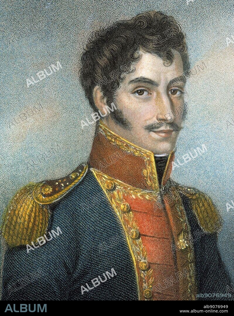 Simon Bolivar. 1783 - 1830, Venezuelan military and political leader. Together with José de San Martín, he played a key role in Latin America's successful struggle for independence from the Spanish Empire, and is today considered one of the most influential politicians in South American history. Following the triumph over the Spanish Monarchy, Bolívar participated in the foundation of the first union of independent nations in Latin America, which was named Gran Colombia, and of which he was president from 1819 to 1830.