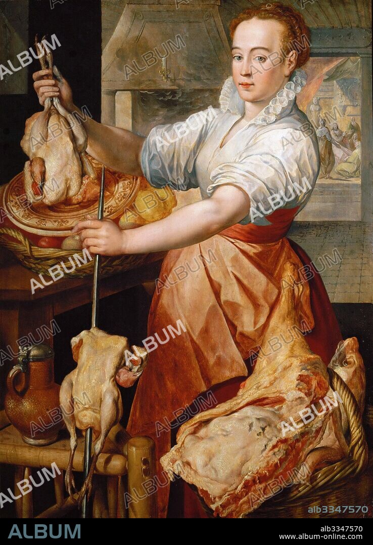 JOACHIM BEUCKELAER. The Cook (Christ in the House of Martha and Mary).