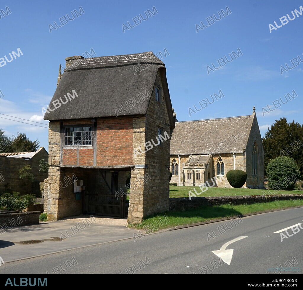 The Lych Gate at St Peter & St Paul C Of E Church, Long Compton, part of the South Warwickshire Seven Group of churches. The church dates back to the 13th Century.