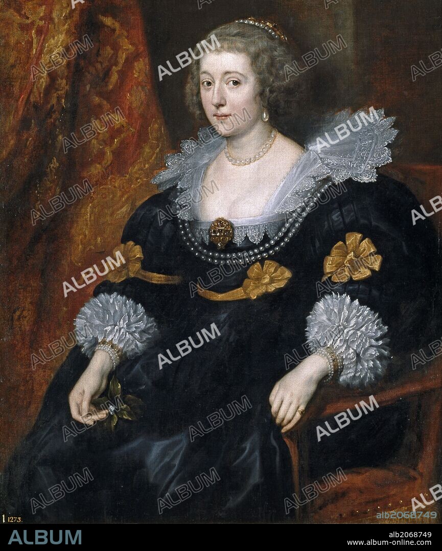 ANTON VAN DYCK. Antonio van Dyck / 'Amalia de Solms-Braunfels', 1631-1632, Escuela Flamenca, Óleo sobre Lienzo, 105 cm x 91 cm, P01483.