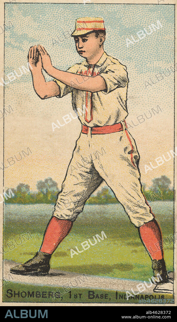 D BUCHNER & CO. Shomberg, 1st Base, Indianapolis, from the Gold Coin series (N284) for Gold Coin Chewing Tobacco, 1887.