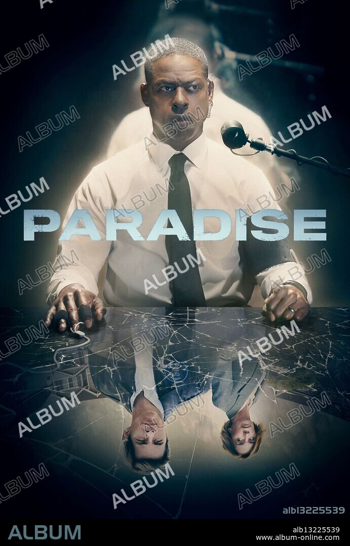 Poster de PARADISE, 2025, dirigida por GANDJA MONTEIRO, GLENN FICARRA, HANELLE M. CULPEPPER y JOHN REQUA. Copyright 20th Television / Hulu.