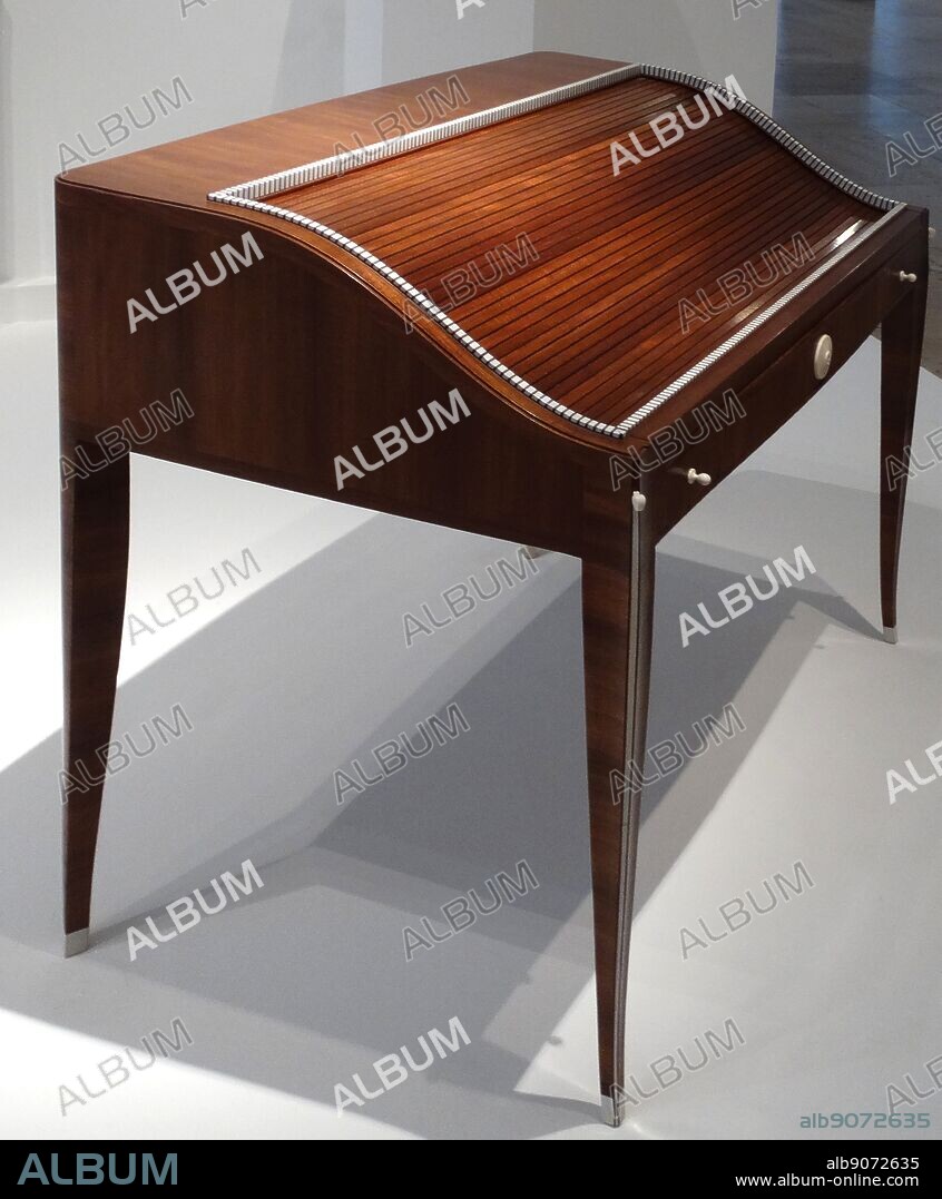 Wood office desk titled 'Office Lady' by Émile-Jacques Ruhlmann (1879-1933) French designer of furniture and interiors during French Art Deco period. Dated 1923.