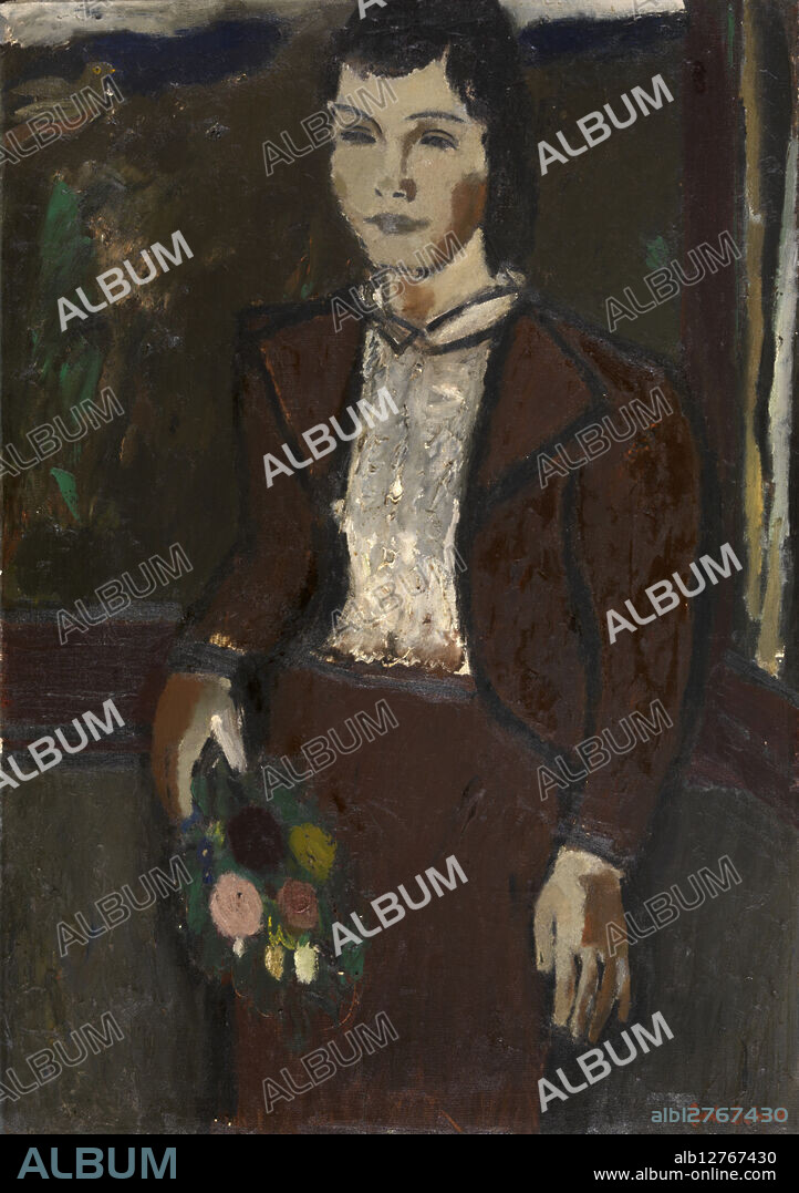 GUSTAVE DE SMET. Girl with a Bouquet, 1938.