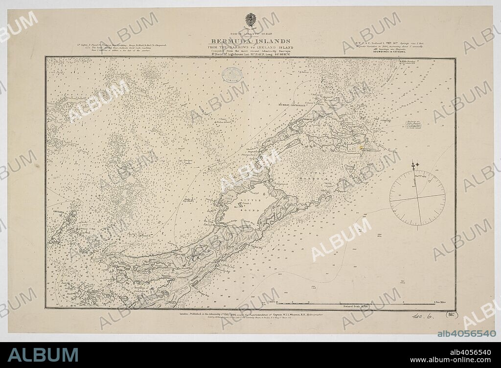 A chart of the Bermuda Islands. Bermudas Islands from the Narrows to Ireland Island. [Admiralty Chart]. London, 1884. Source: Maps SEC.6.(867.). Language: English.