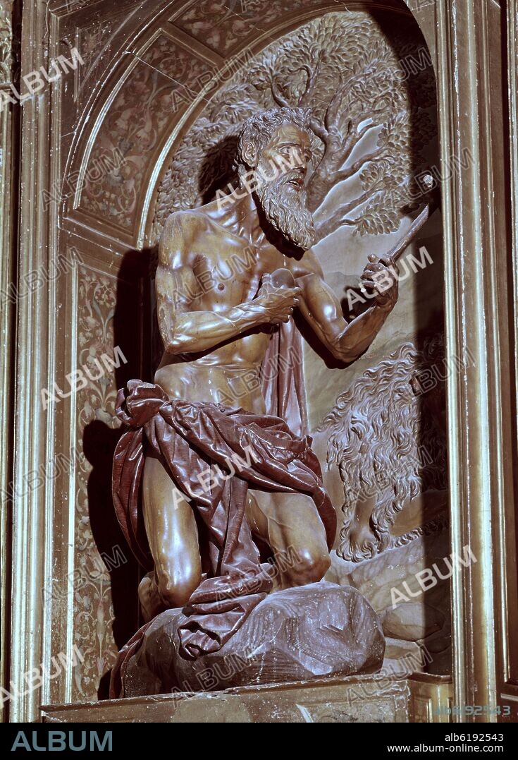 JUAN MARTÍNEZ MONTAÑÉS. S JERONIMO PENITENTE - ESCULTURA EN MADERA POLICROMADA 1609-1613 - BARROCO ESPAÑOL.