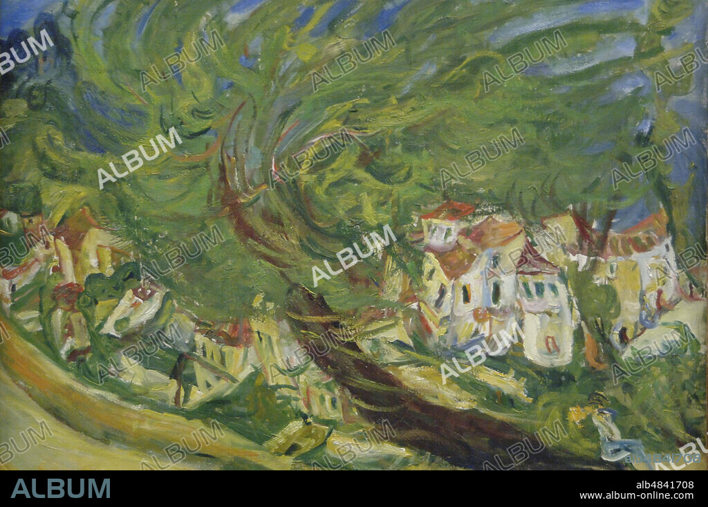 CHAIM SOUTINE. Chaïm Soutine (1893-1943). Pintor francés de origen bielorruso. Arbre couché (Árbol caído), h.1923-1924. Oleo sobre lienzo (60 x 81 cm). Museo de La Orangerie. París. Francia.
