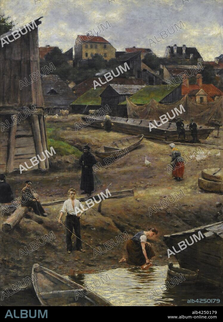 Aleksander Gierymski (1850-1901). Polish painter. Powisle, Riverbank of the Vistula in Warsaw, ca.1883. 19th Century Polish Art Gallery (Sukiennice Museum). National Museum of Krakow. Poland.