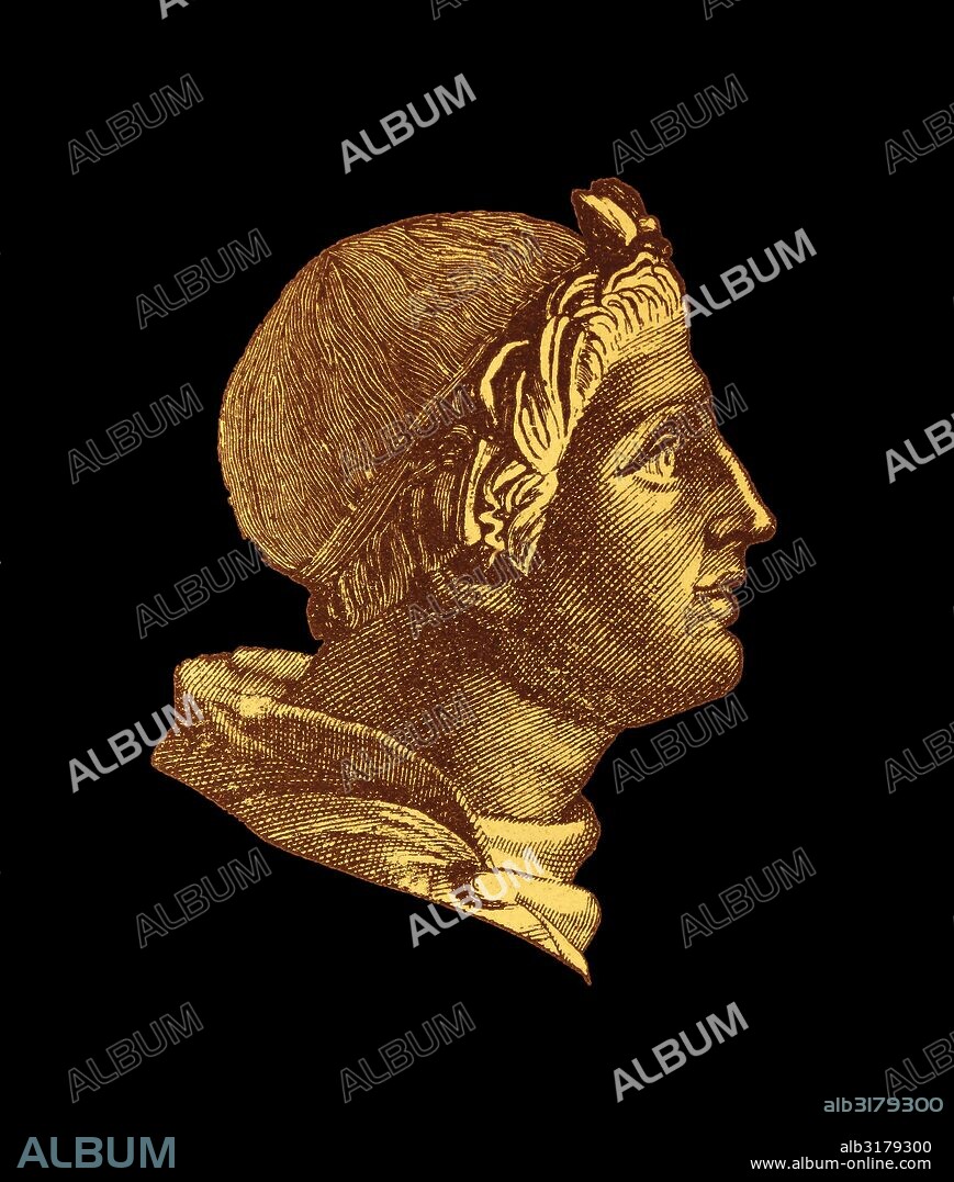 Engraving of Demetrius I of Macedon (337-283 BC) called Poliorcetes, son of Antigonus I Monophthalmus and Stratonice, was a Macedonian nobleman, military leader, and finally king of Macedon.