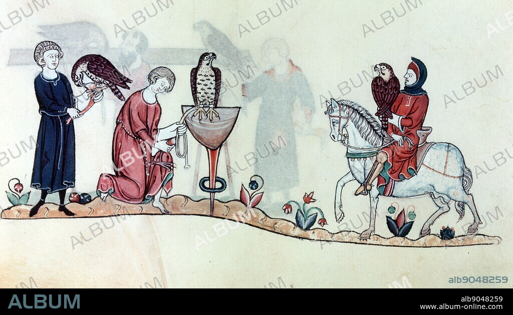 Frederick II (1194 - 1250); Holy Roman Emperor with falcons, King of the Romans, King of Sicily and King of Jerusalem from the Hohenstaufen dynasty during the Middle Ages. His reign saw the Holy Roman Empire reaching its all time territorial peak.