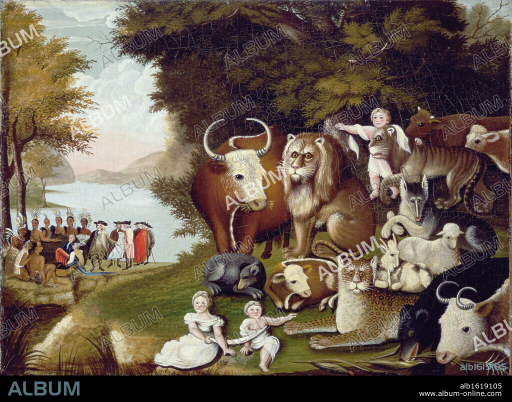 The Peaceable Kingdom  Edward Hicks  1780-1849  American  Worcester Art Museum  Worcester, Massachusetts.