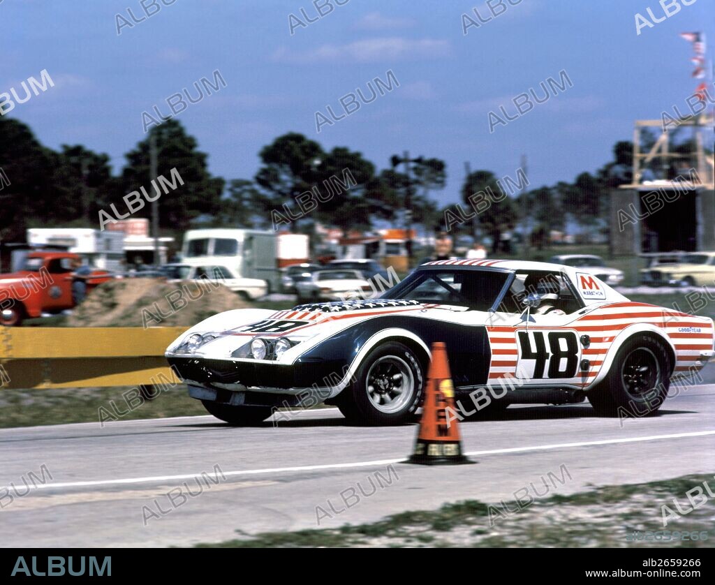 John Greenwood-Dick Smothers' Chevrolet Corvette finished 7th at Sebring 12 hrs, Florida, USA, 20 March 1971.