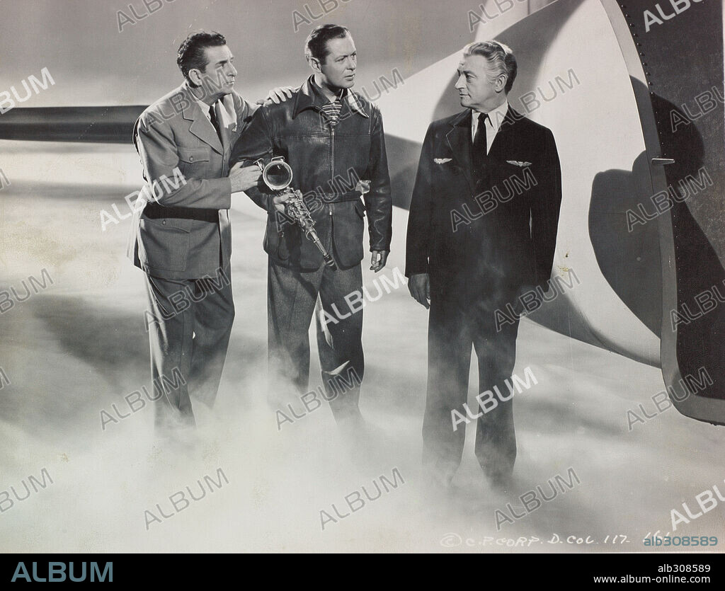 CLAUDE RAINS, EDWARD EVERETT HORTON and ROBERT MONTGOMERY in HERE COMES MR. JORDAN, 1941, directed by ALEXANDER HALL. Copyright COLUMBIA PICTURES.