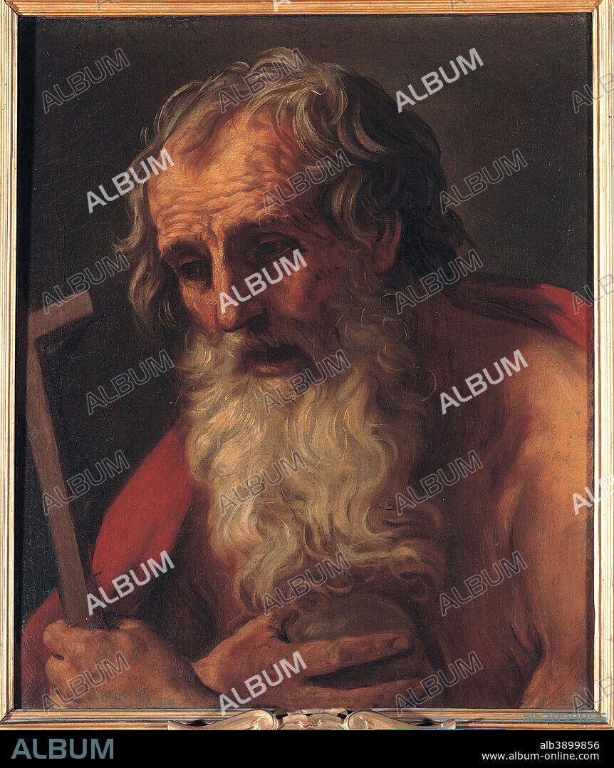 GUIDO RENI. Saint Jerome. Date/Period: 1590 - 1620. Oil on canvas[[Category:Unsupported object|oil on canvas]]. Canvas. Height: 630 mm (24.80 in); Width: 530 mm (20.86 in).