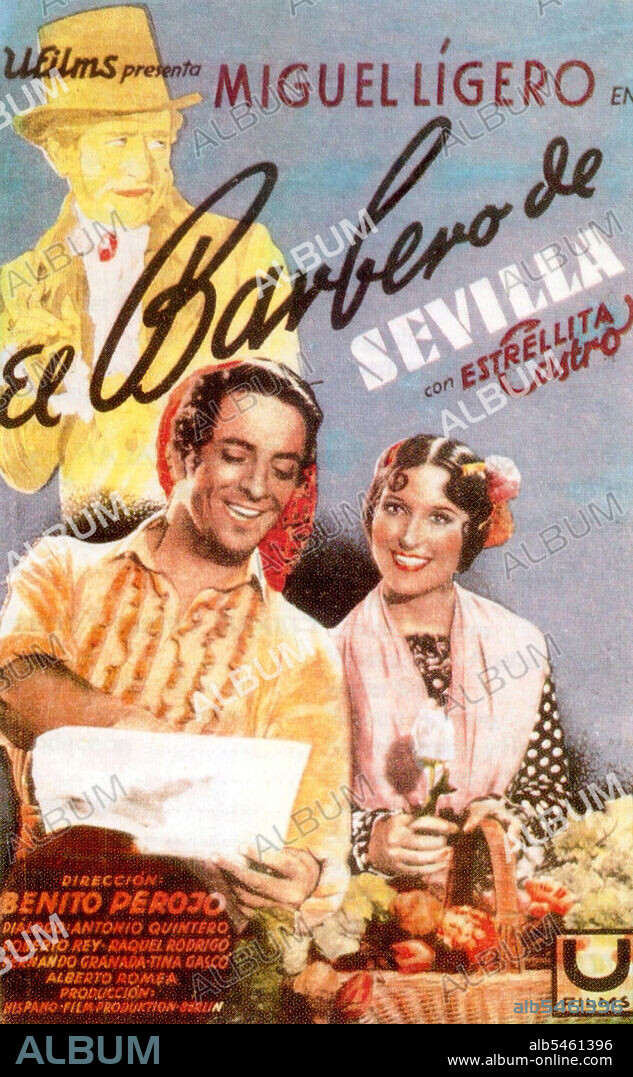 Poster de EL BARBERO DE SEVILLA, 1938, dirigida por BENITO PEROJO. Copyright UFILMS.